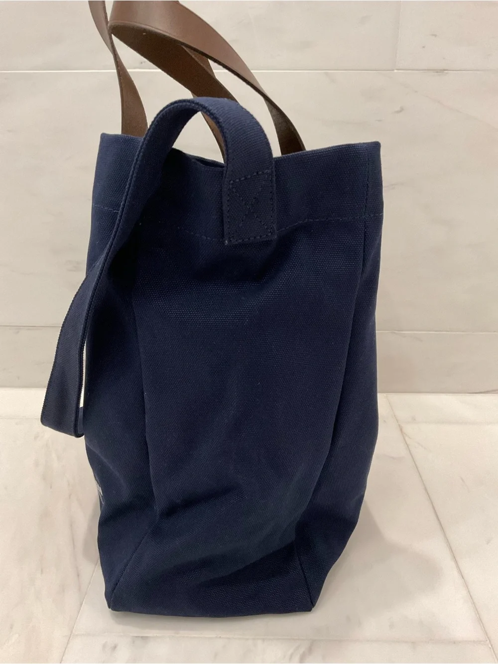 Polo Ralph Lauren Navy Blue HERITAGE BEAR Canvas Embroidered SHOPPER Tote Bag